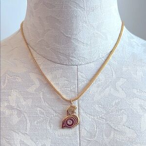 VINTAGE ANNE KLEIN PUNK GEMINI ZODIAC GOLD TONE NECKLACE
